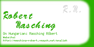 robert masching business card